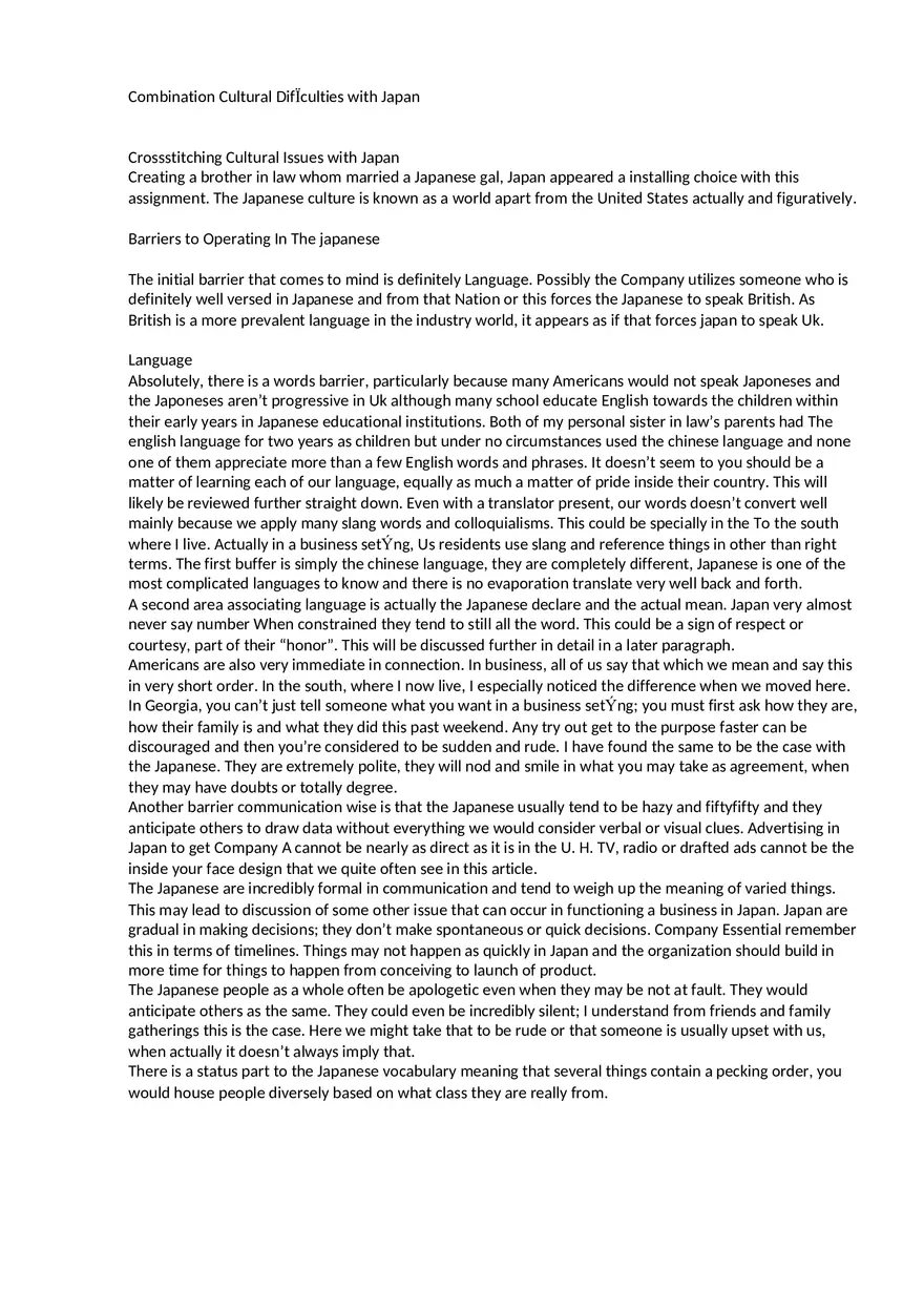 Combination Cultural DifÏculties with Japan - Page 1