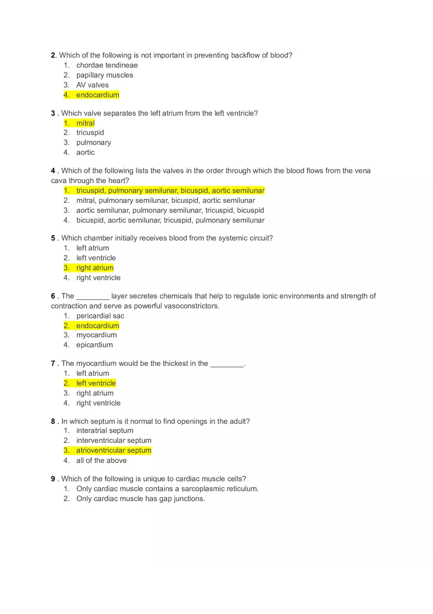 Which of the Following is not Important in Preventing Backflow of Blood - Page 1
