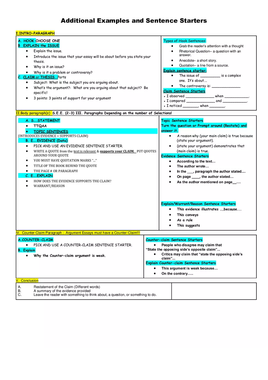 Argumentative Essay Outline - Page 2
