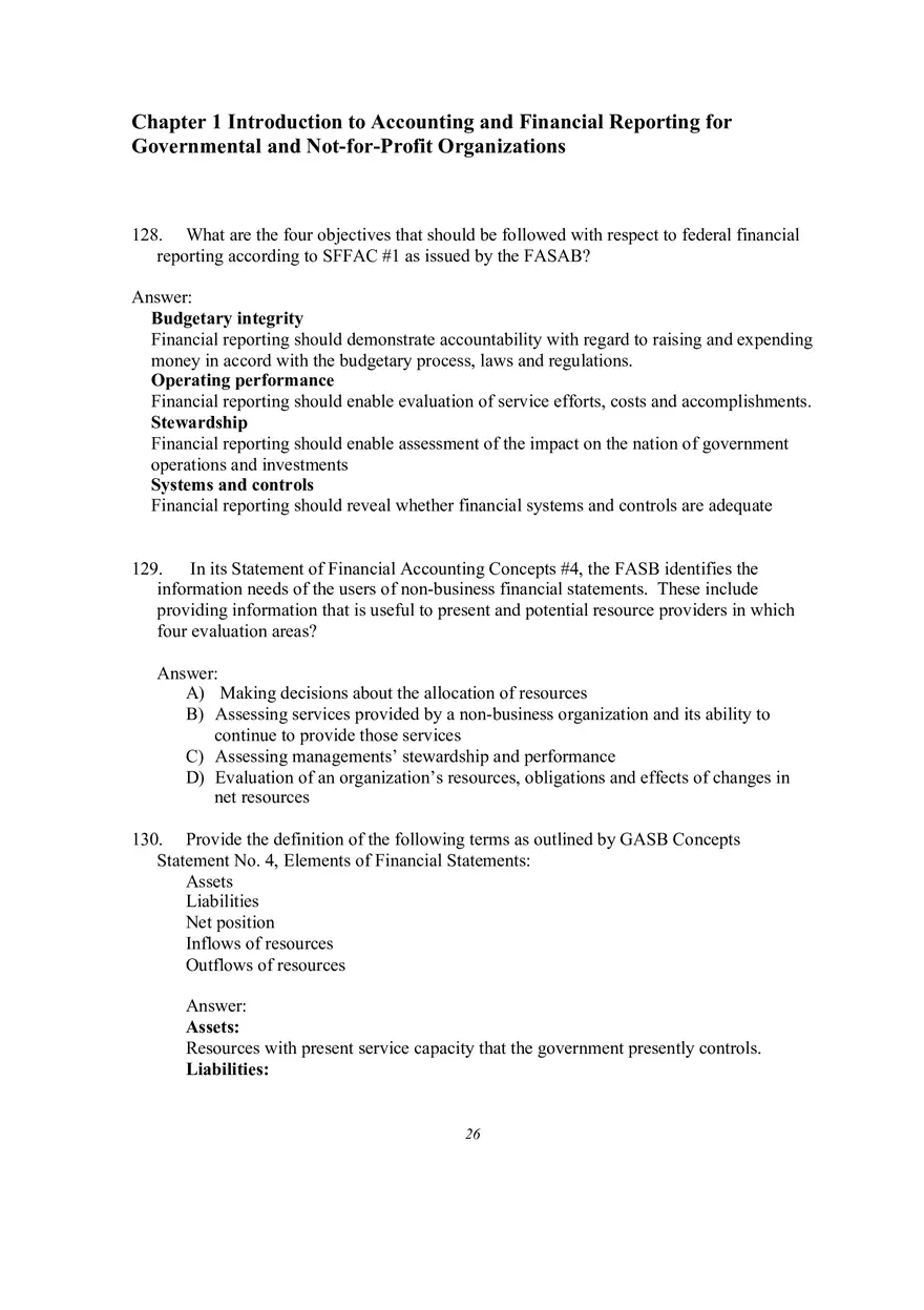 Introduction to Accounting and Financial Reporting for Governmental and Not-for-Profit Organizations Short Answer Questions - Page 4