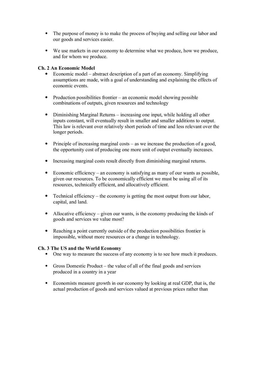 Microeconomics Chapters 1-3 - Page 2