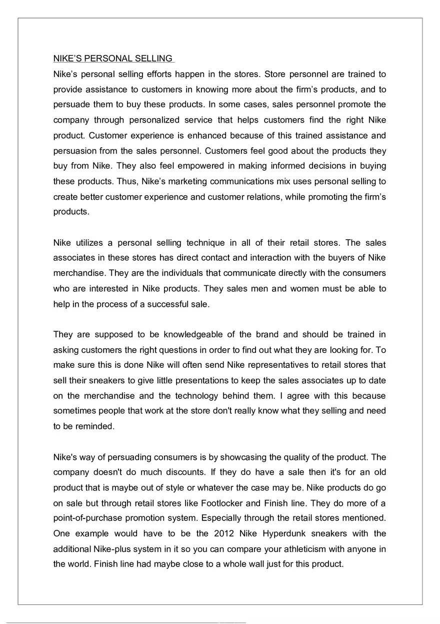 The Effectiveness of Personal Selling - Page 2