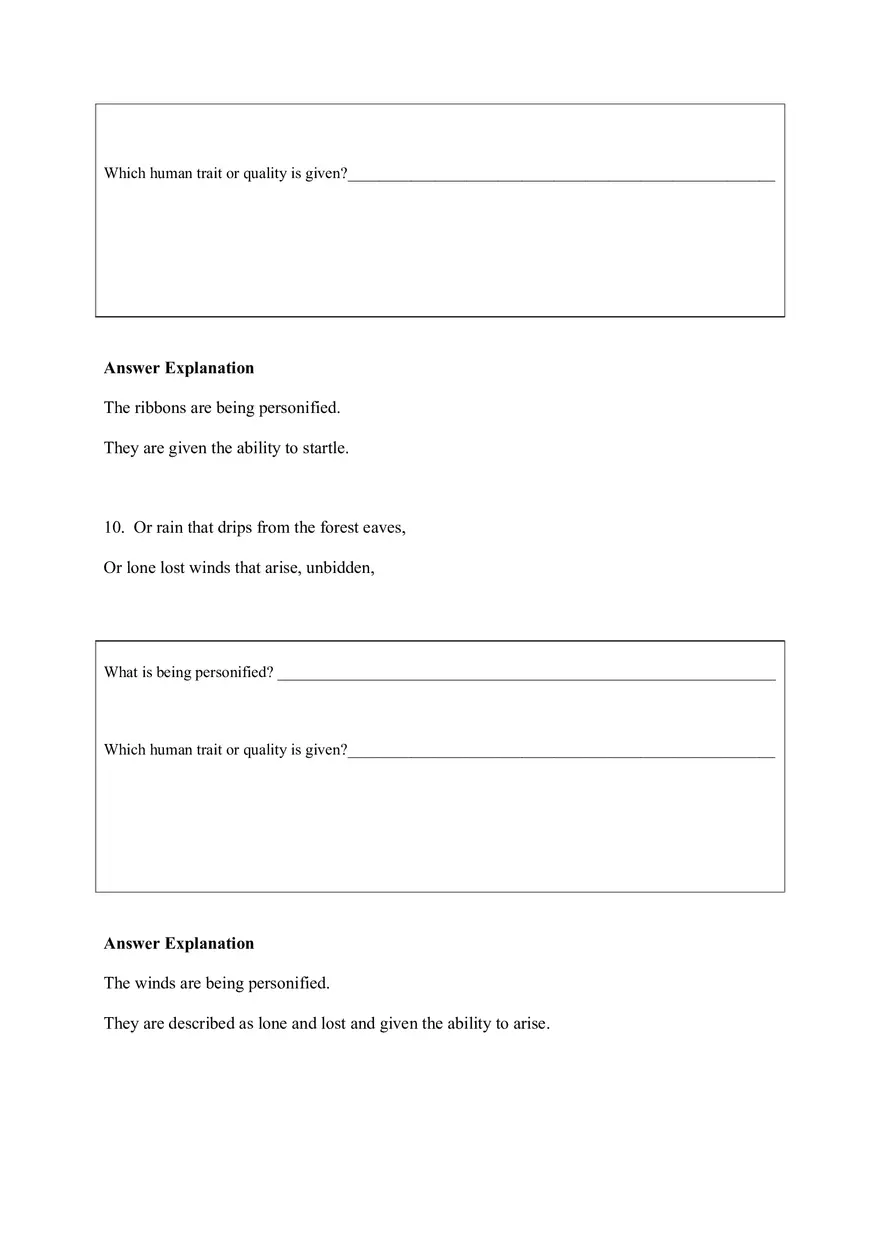 Personification Worksheet 9 - Page 7