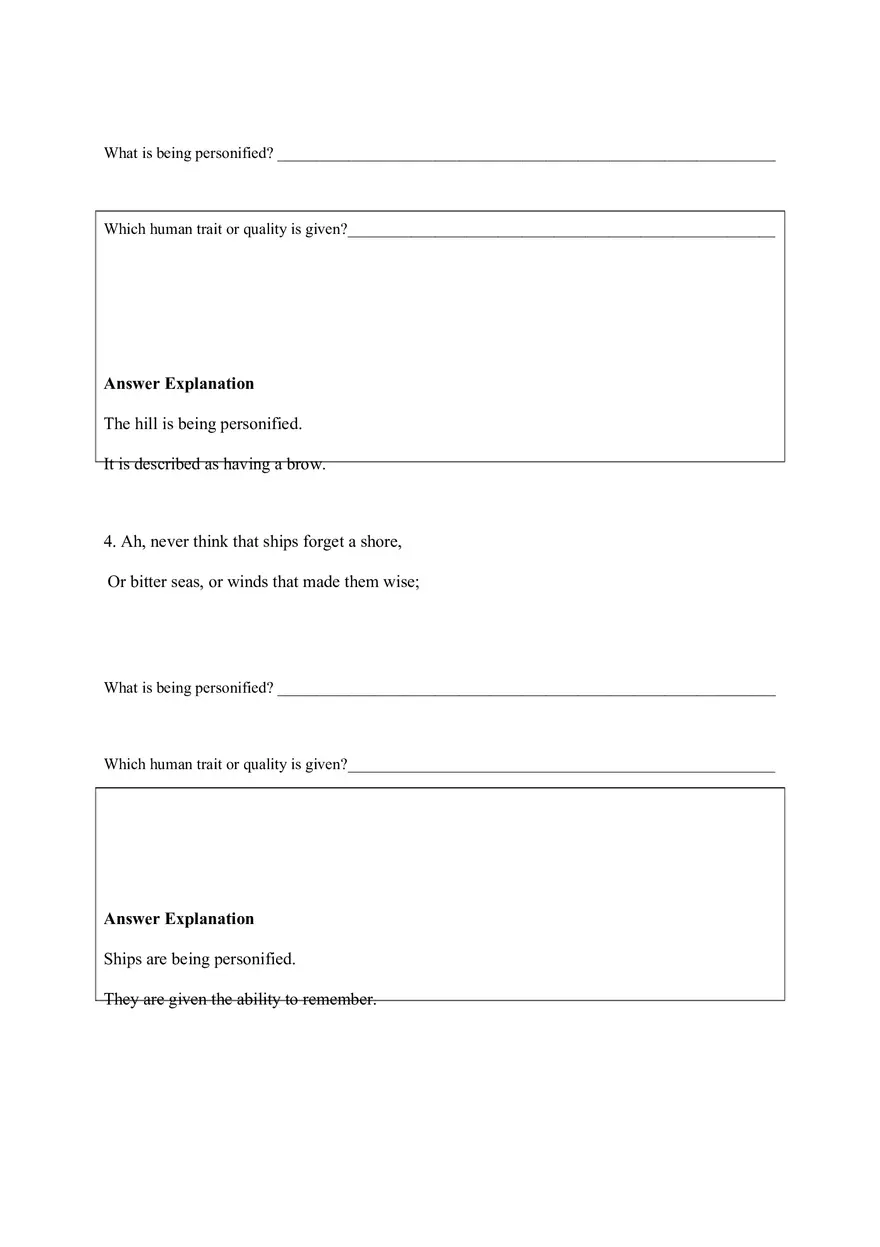 Personification Worksheet 9 - Page 3