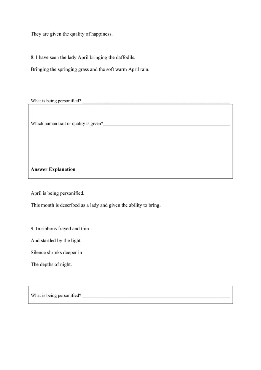 Personification Worksheet 9 - Page 6