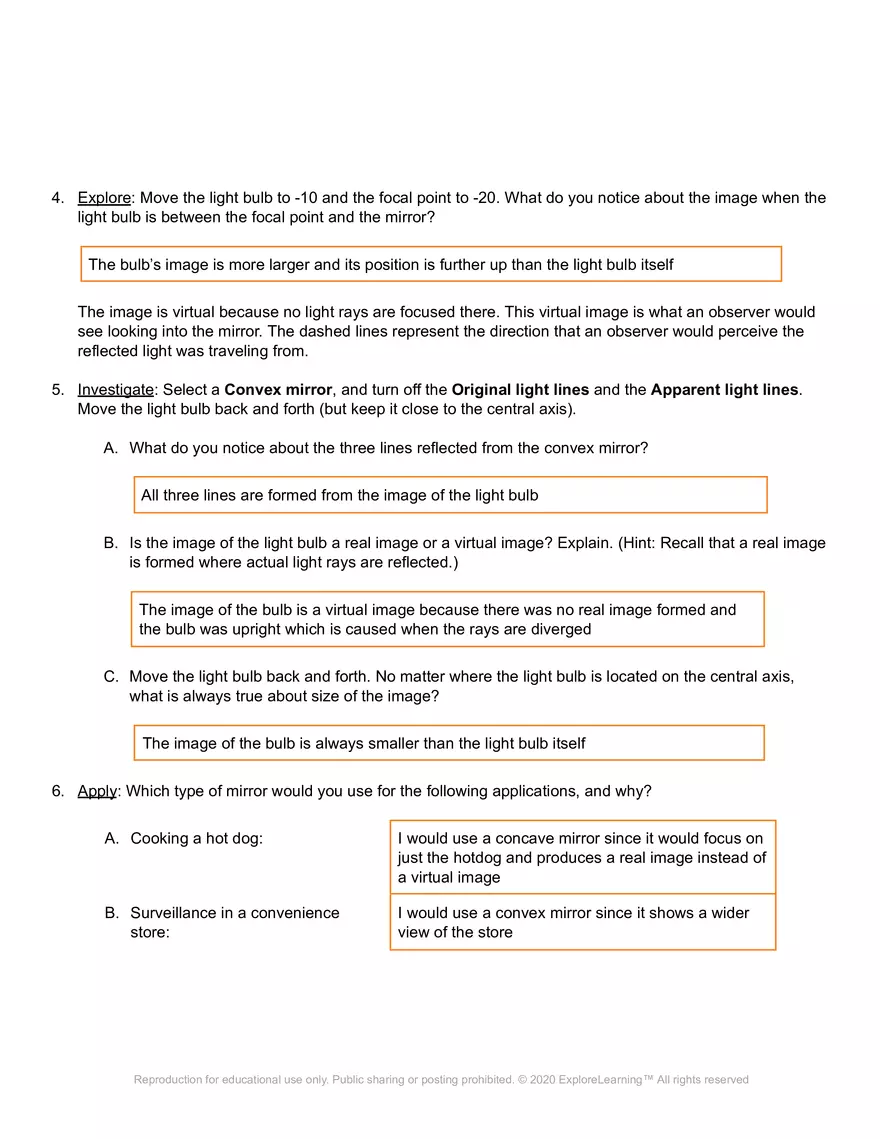 Student Exploration: Ray Tracing (Mirrors) - Page 3