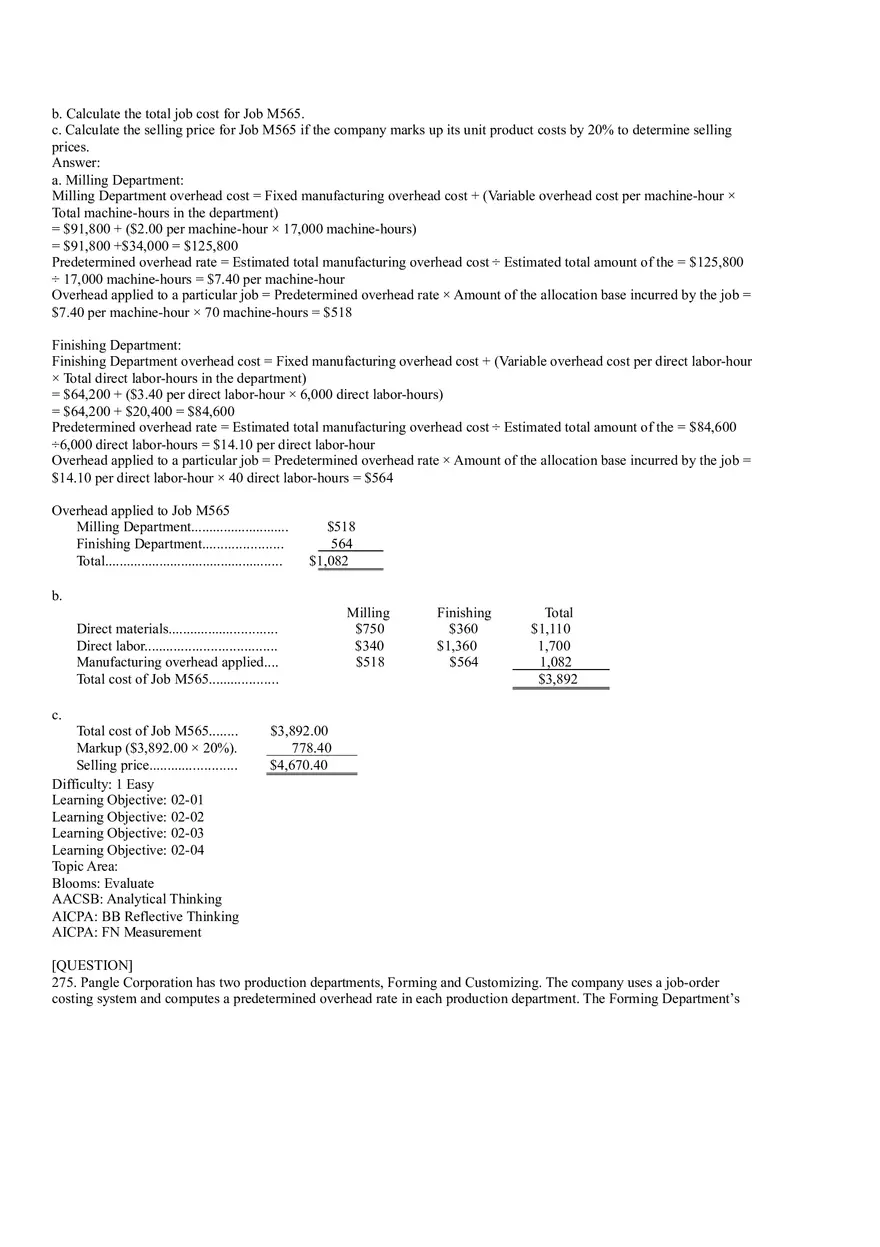 Ch2, Job-Order Costing Calculating Unit Product Costs Part 18 - Page 8