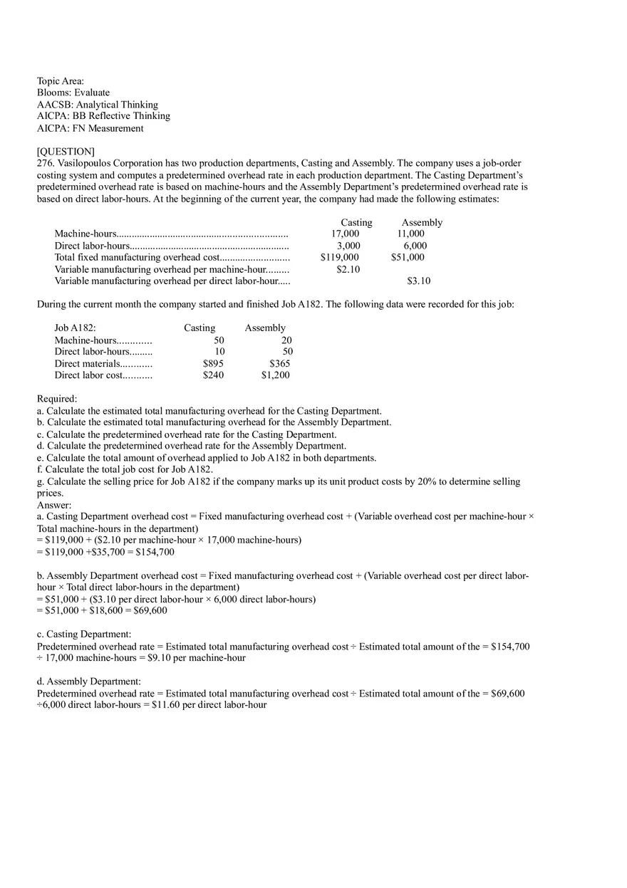 Ch2, Job-Order Costing Calculating Unit Product Costs Part 18 - Page 10