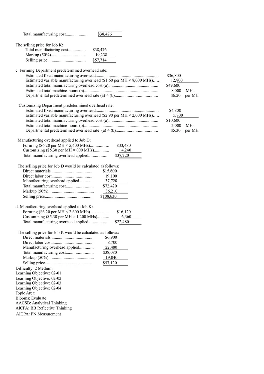 Ch2, Job-Order Costing Calculating Unit Product Costs Part 18 - Page 6