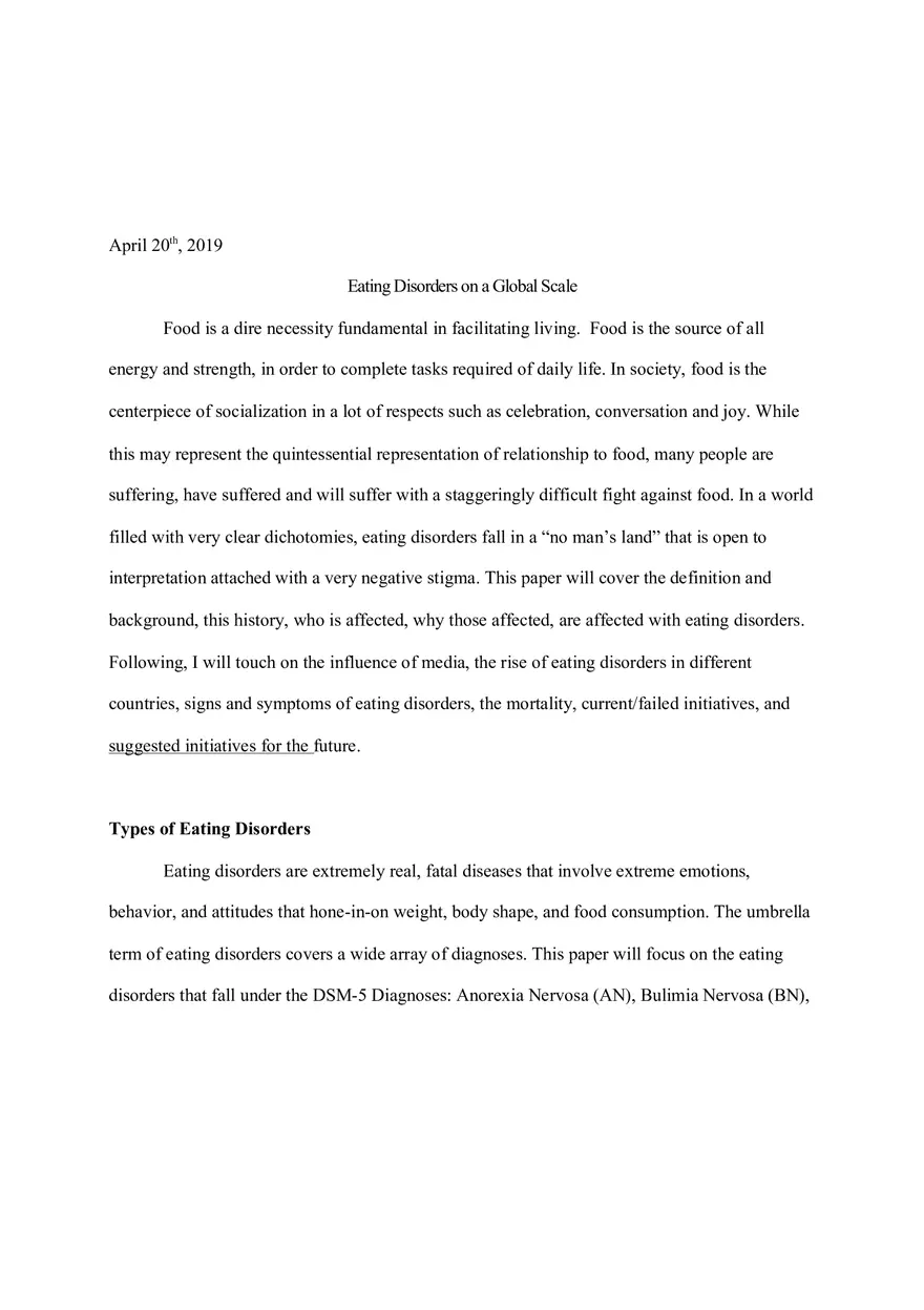 Eating Disorders on a Global Scale - Page 1