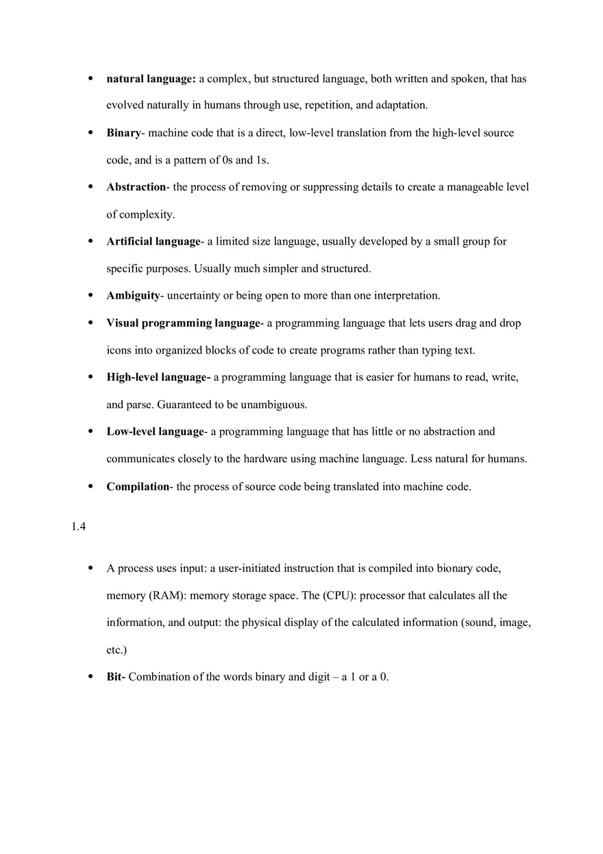 Computer Science Principles Unit 1 Notes - Page 2