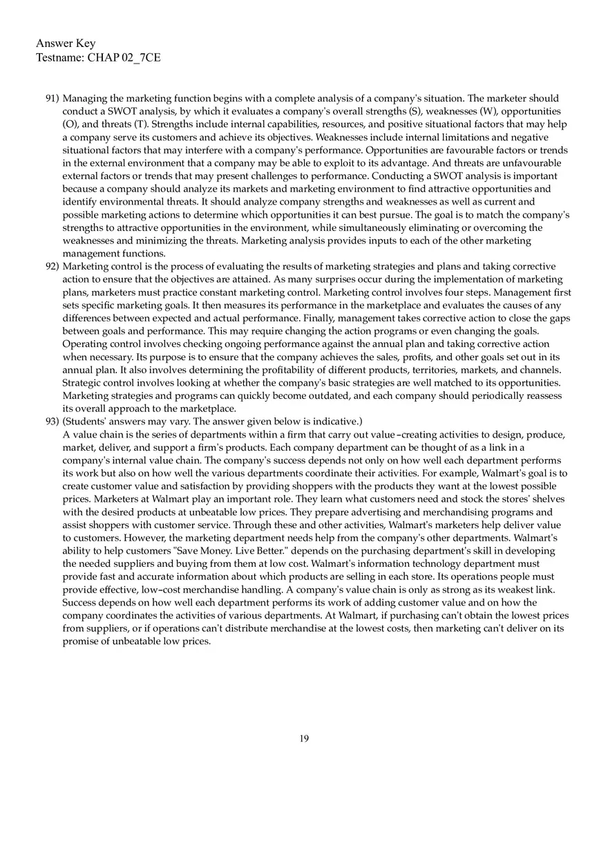 Marketing Chapter 2 Answers - Page 11