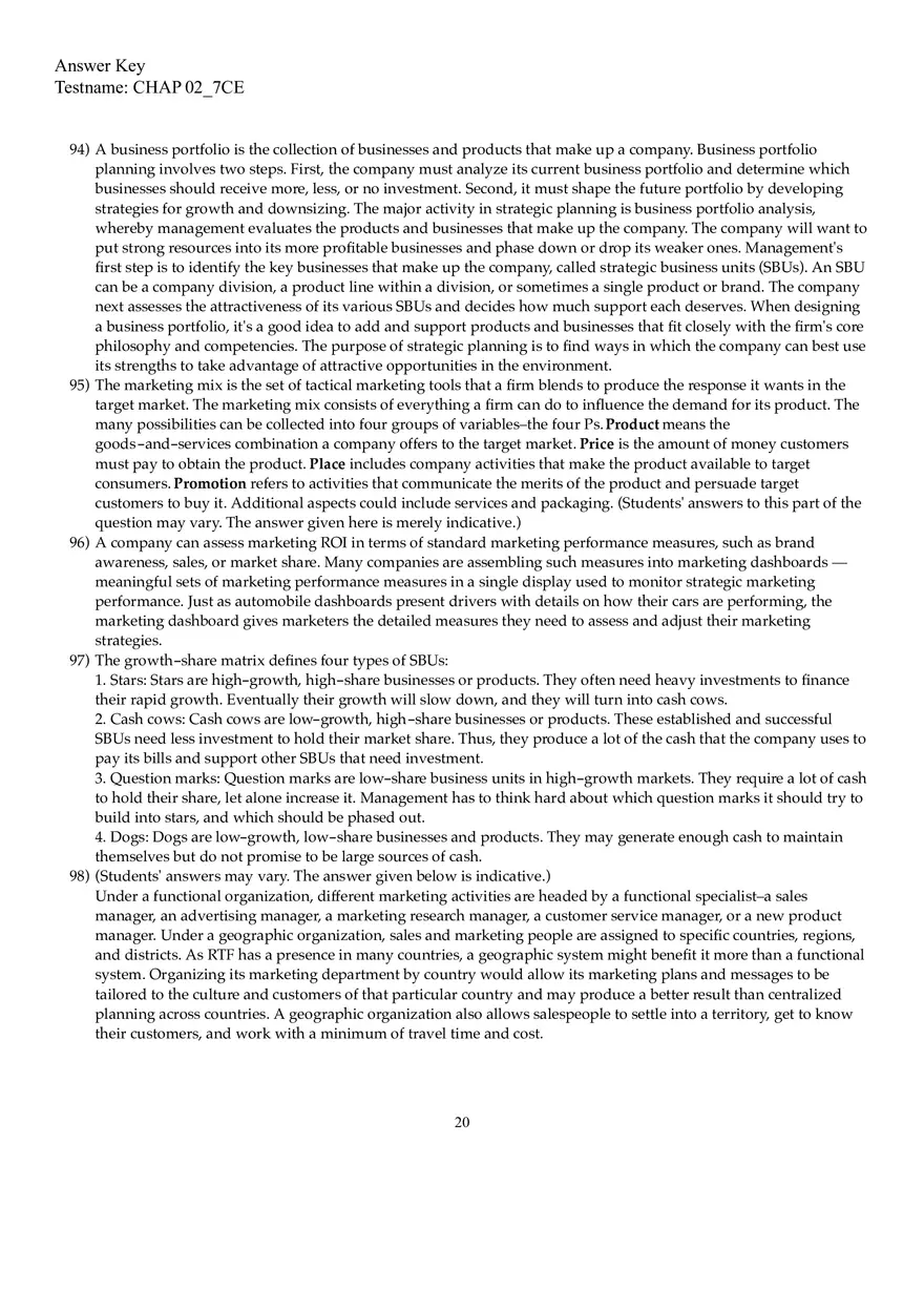 Marketing Chapter 2 Answers - Page 12