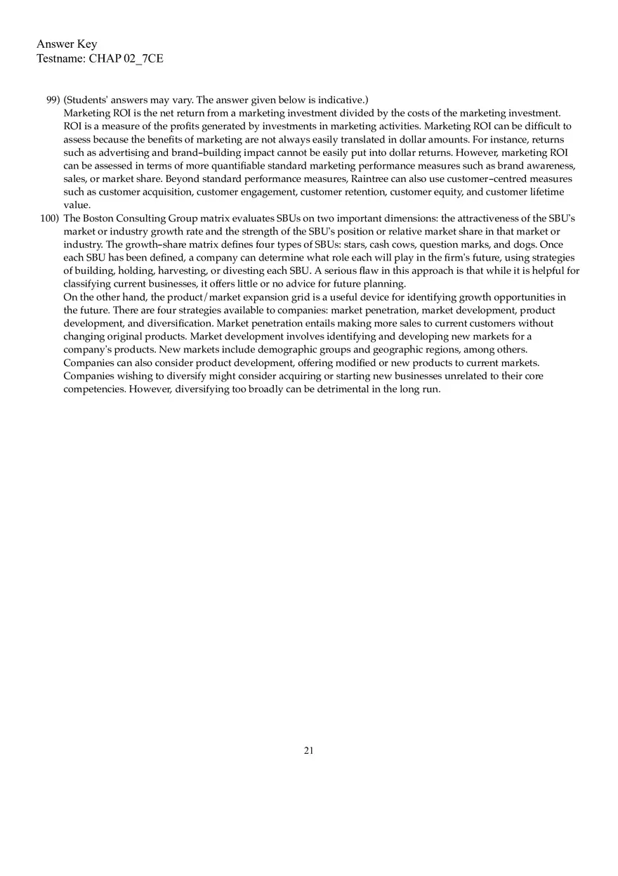 Marketing Chapter 2 Answers - Page 14