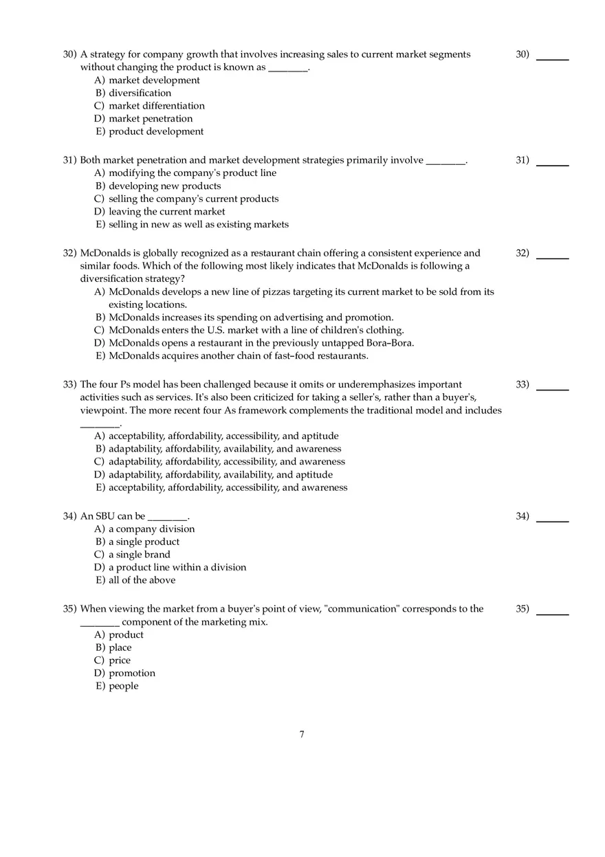 Marketing Chapter 2 Answers - Page 18