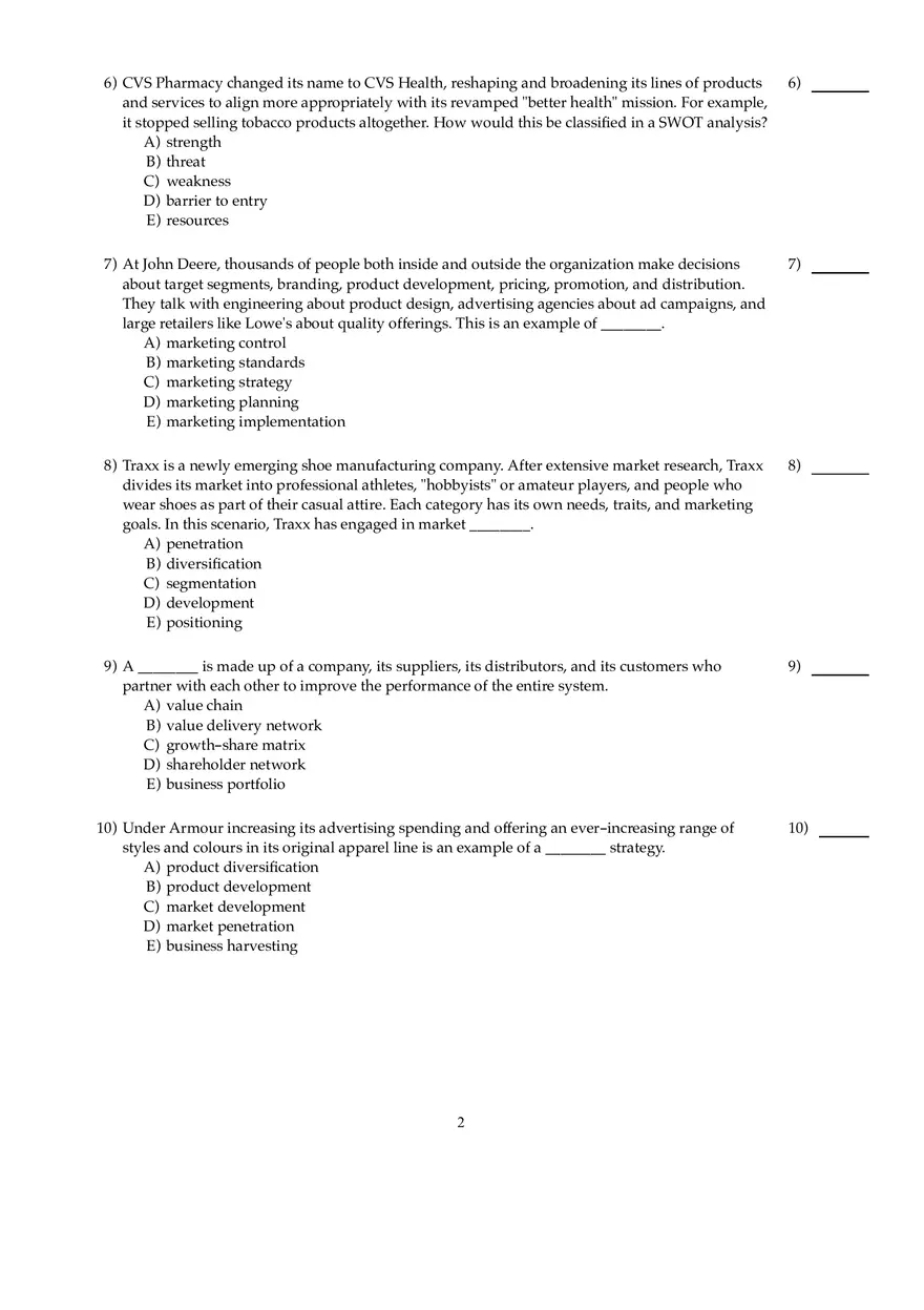 Marketing Chapter 2 Answers - Page 2
