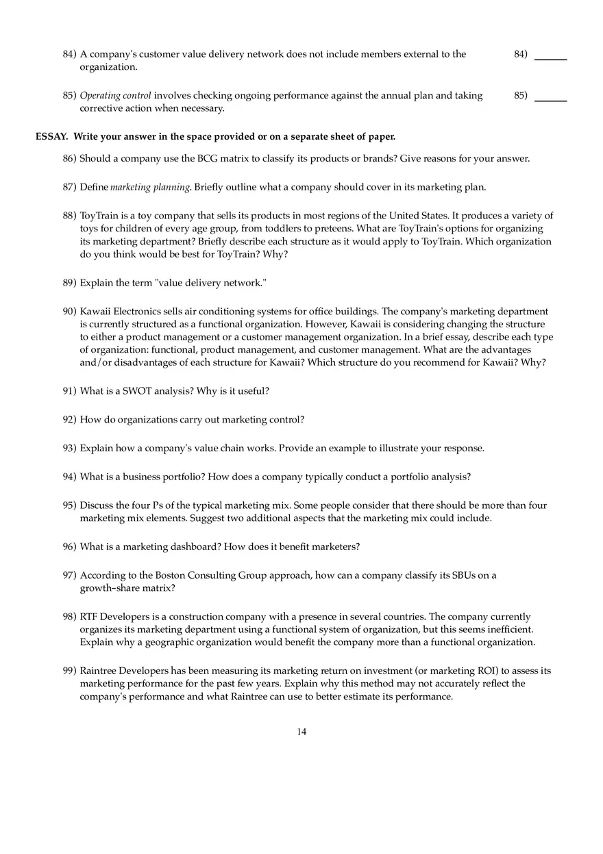 Marketing Chapter 2 Answers - Page 6