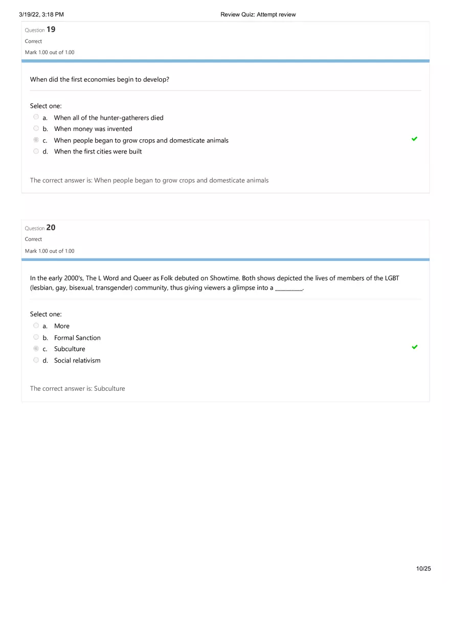 Sociology Final Exam (Days 1 - 4) Part 1 - Page 12