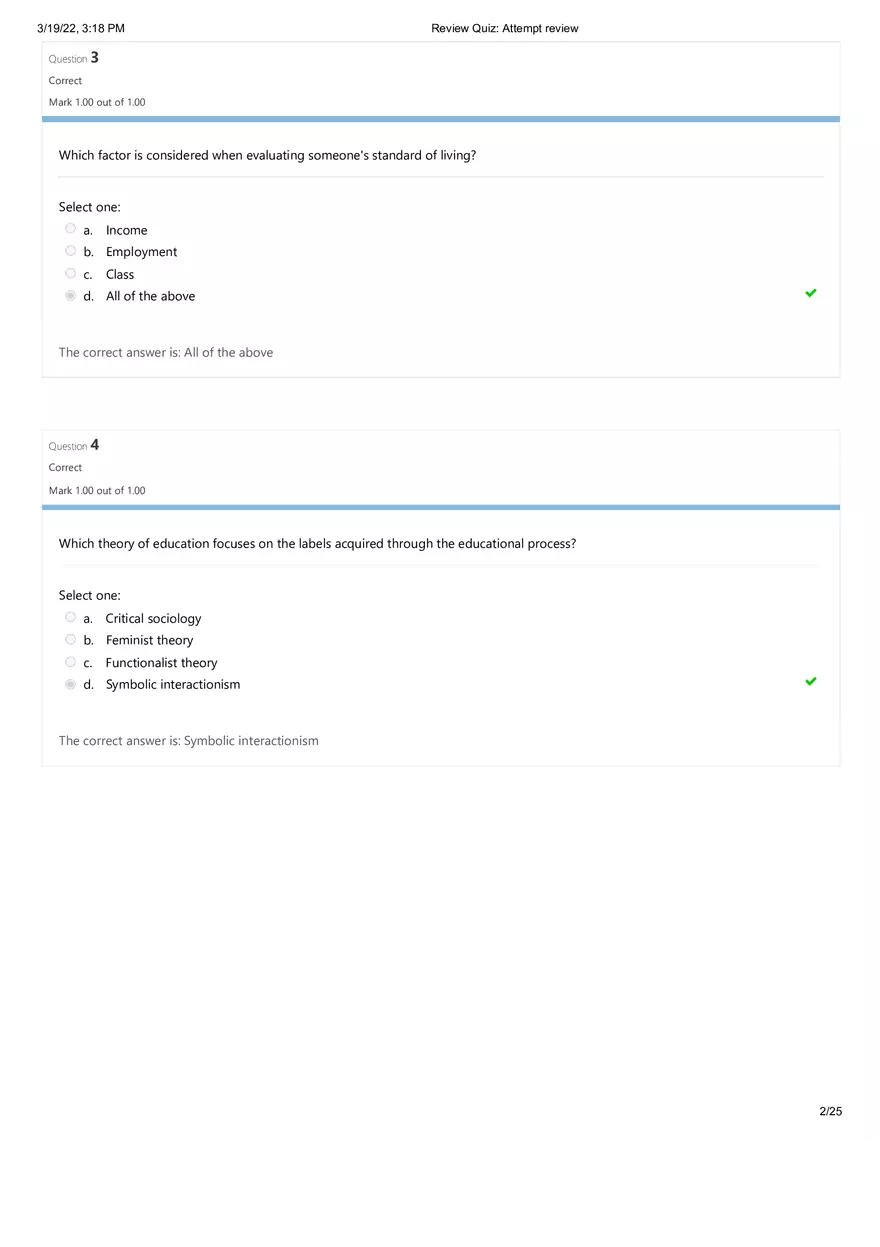 Sociology Final Exam (Days 1 - 4) Part 1 - Page 2
