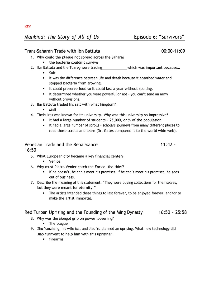 The Story of All of Us Episode 6 Survivors - Page 1