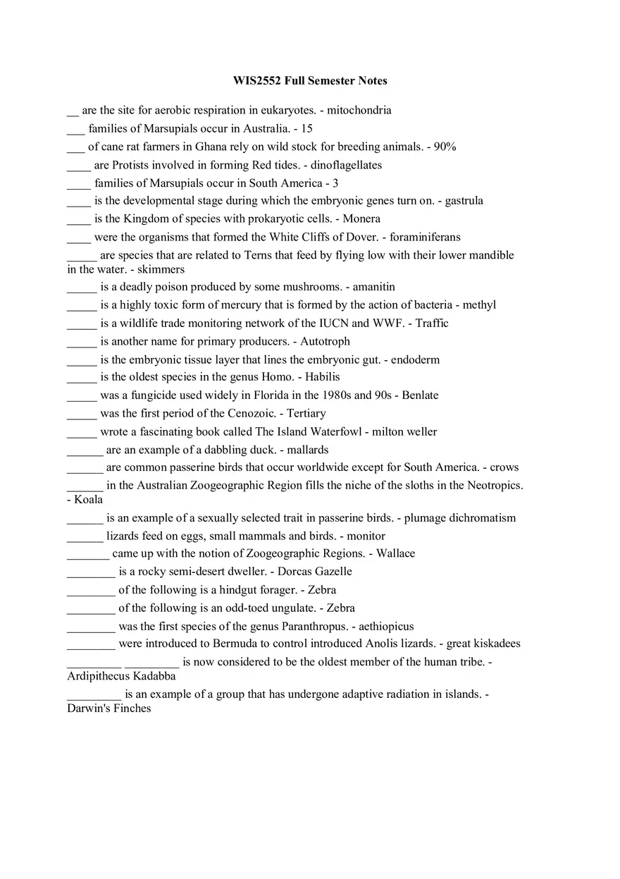 Biology Full Semester Part 1 - Page 1