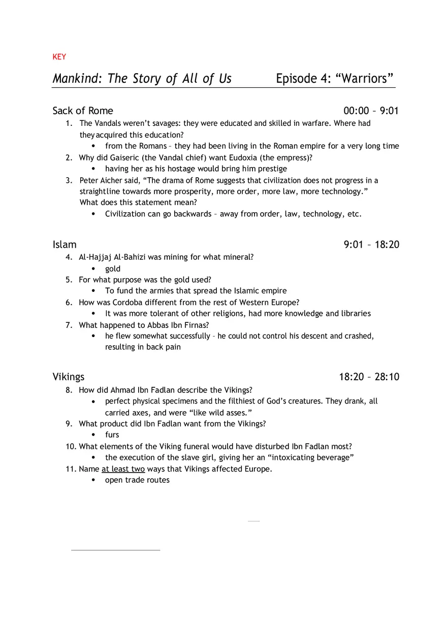 The Story of All of Us Episode 4 Warriors - Page 1