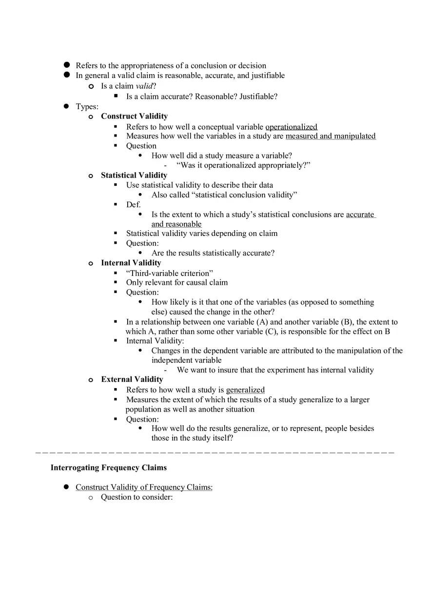 Ch. 3 Three Claims, Four Validities Interrogation Tools for Consumers of Research - Page 8