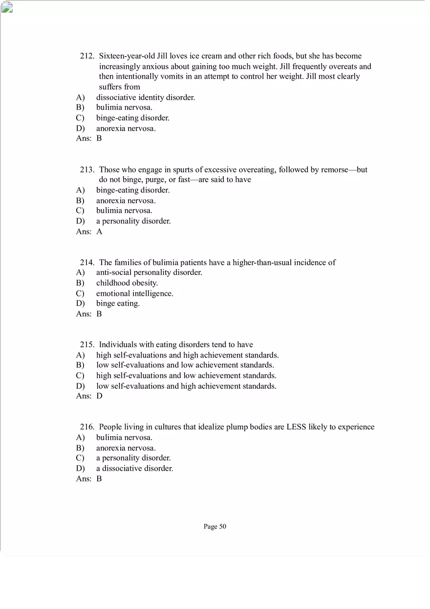 Psychological Disorders Answer Part 6 - Page 7
