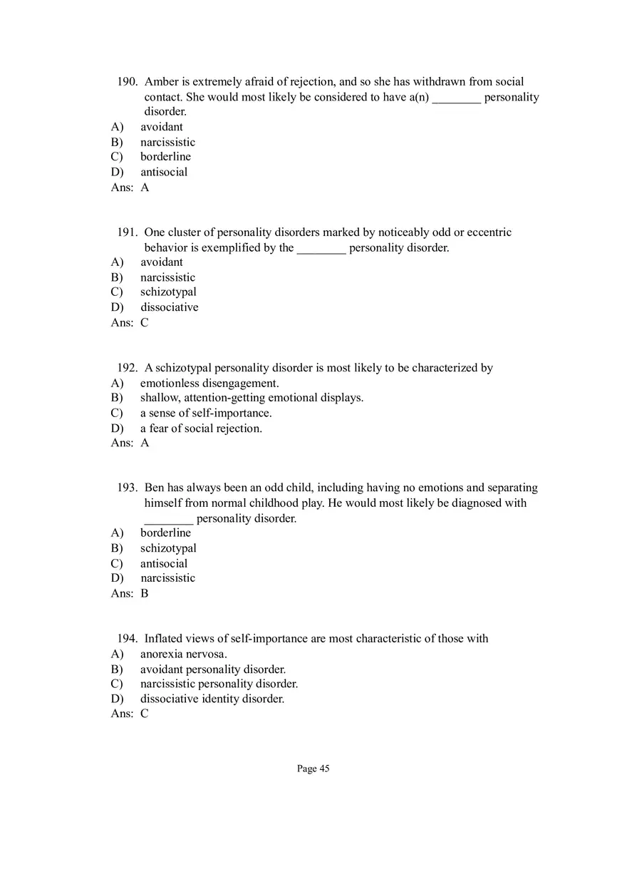 Psychological Disorders Answer Part 6 - Page 2