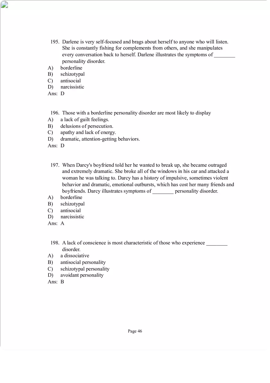 Psychological Disorders Answer Part 6 - Page 3