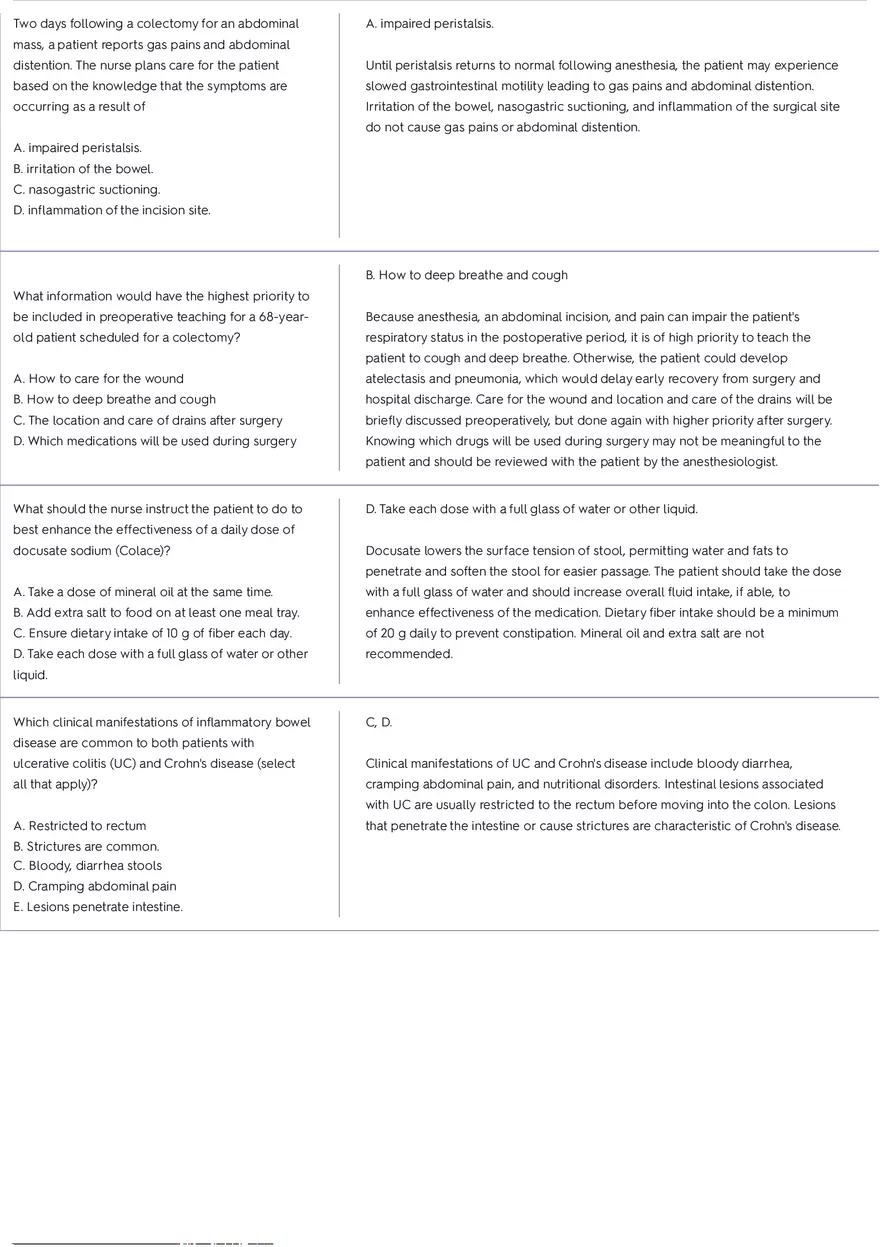 Upper and Lower GI Nclex Practice Questions - Page 6