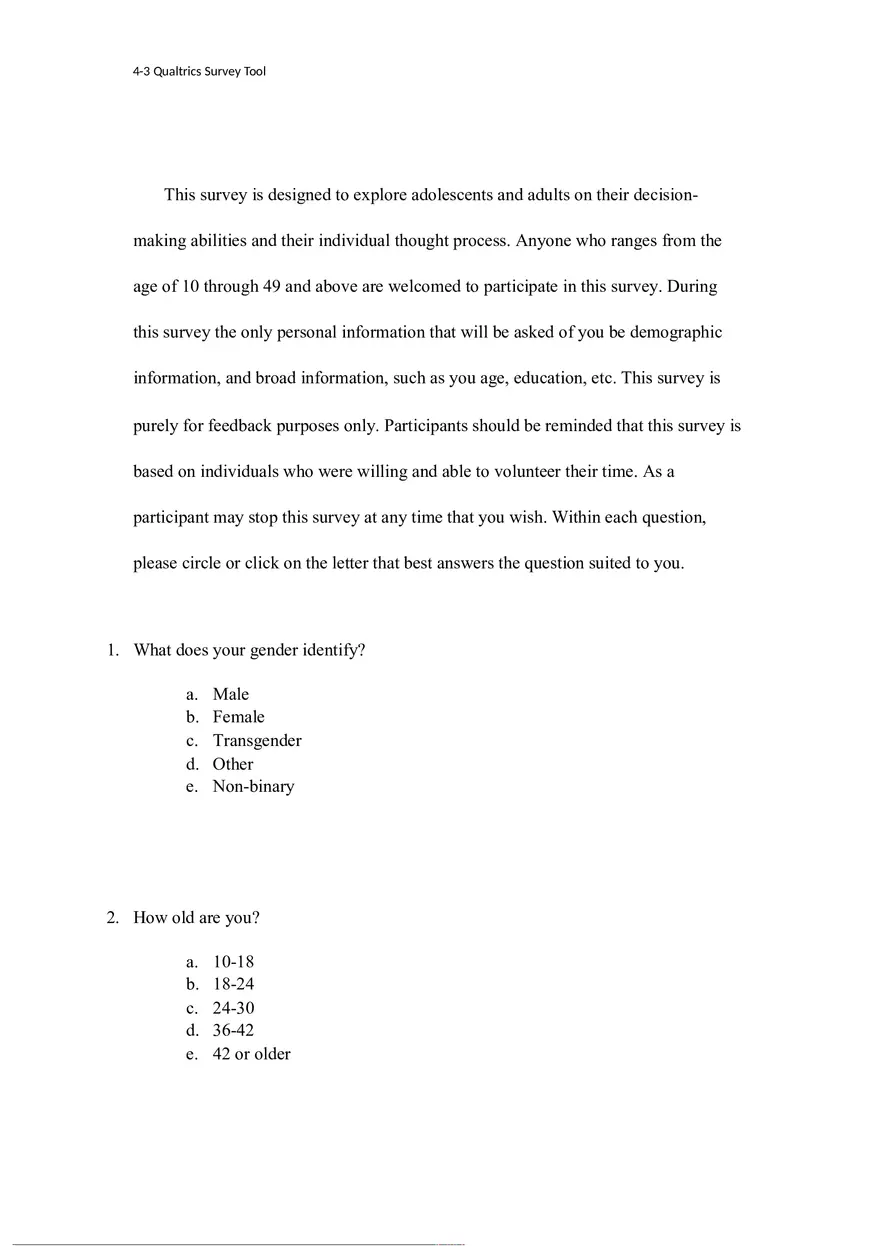 4-3 Qualtrics Survey Tool - Page 1