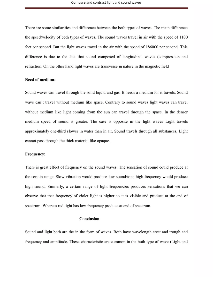 Compare and Contrast Light and Sound Waves - Page 9