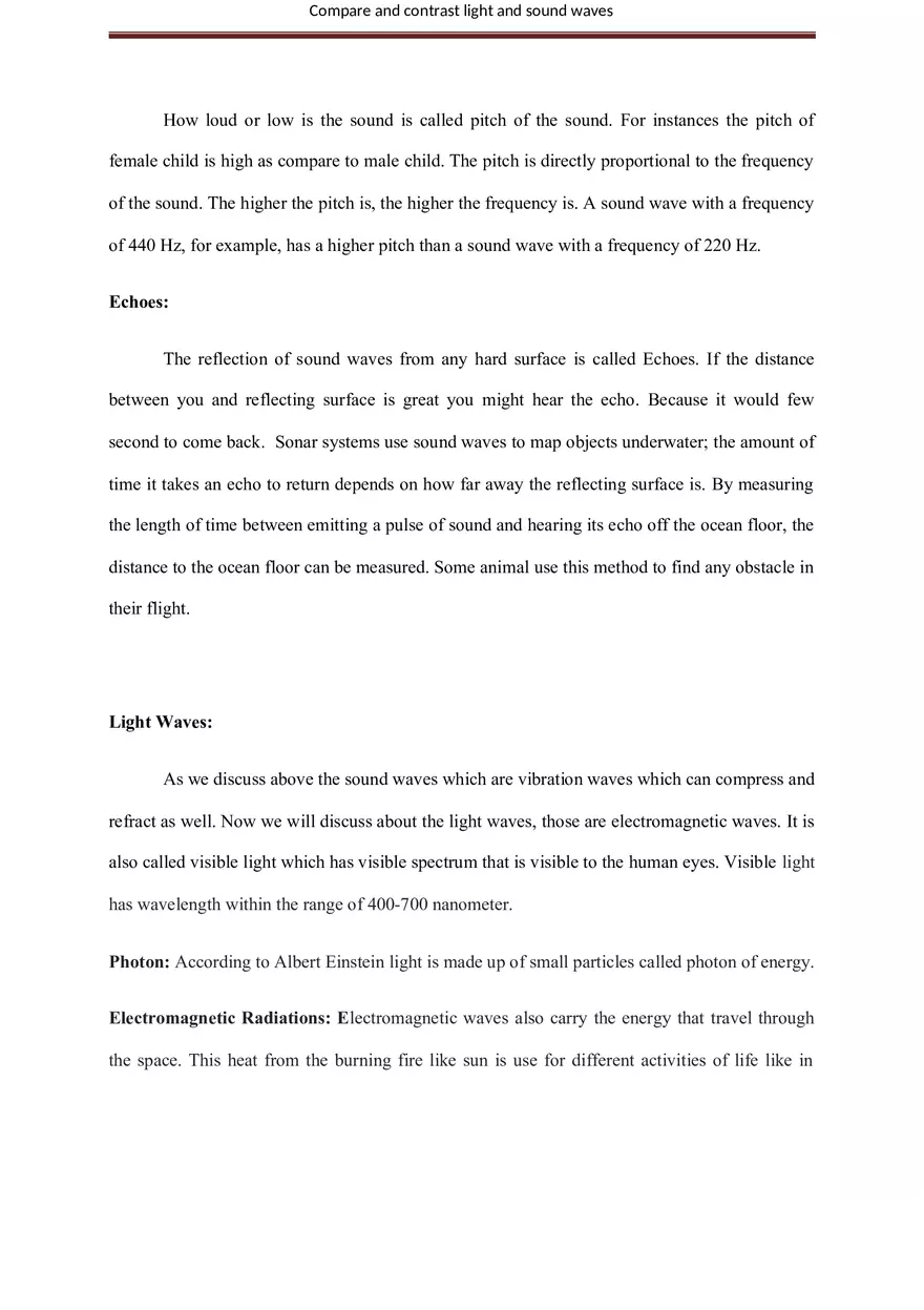Compare and Contrast Light and Sound Waves - Page 6