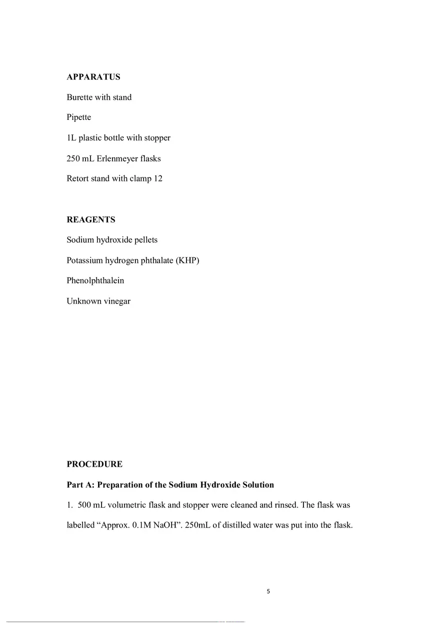 Experiment 1 Acid-Base Titration - Page 20