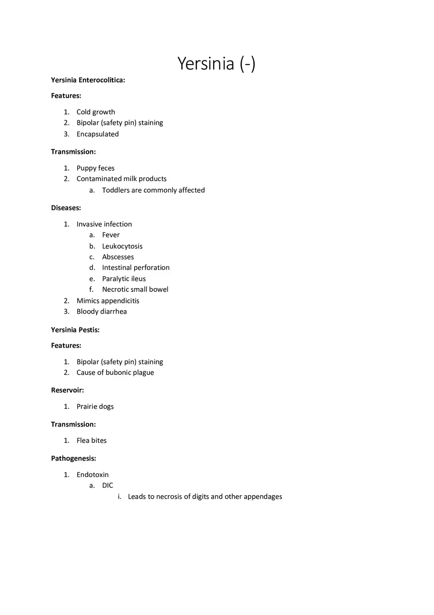 Yersinia (-) - Page 1