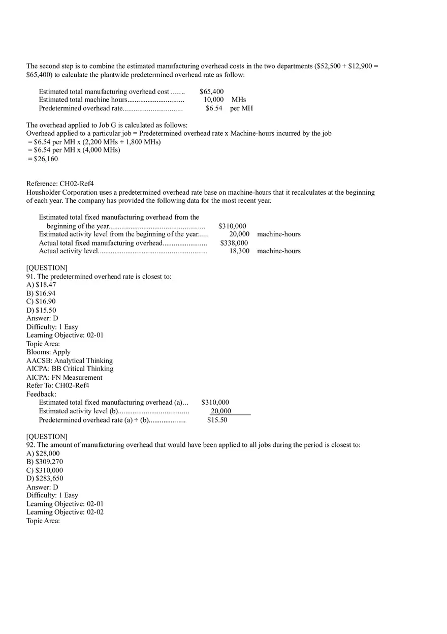Ch2, Job-Order Costing Calculating Unit Product Costs Part 5 - Page 10