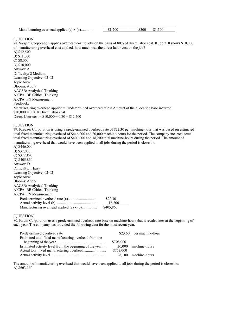 Ch2, Job-Order Costing Calculating Unit Product Costs Part 5 - Page 2