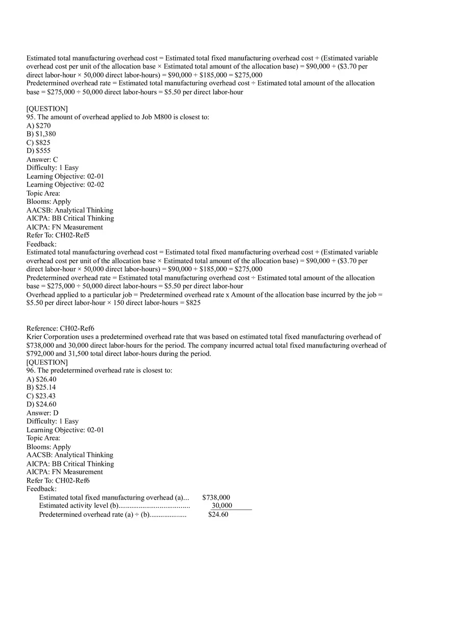 Ch2, Job-Order Costing Calculating Unit Product Costs Part 5 - Page 3