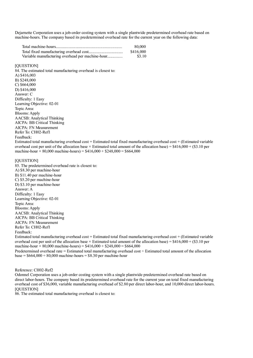 Ch2, Job-Order Costing Calculating Unit Product Costs Part 5 - Page 6