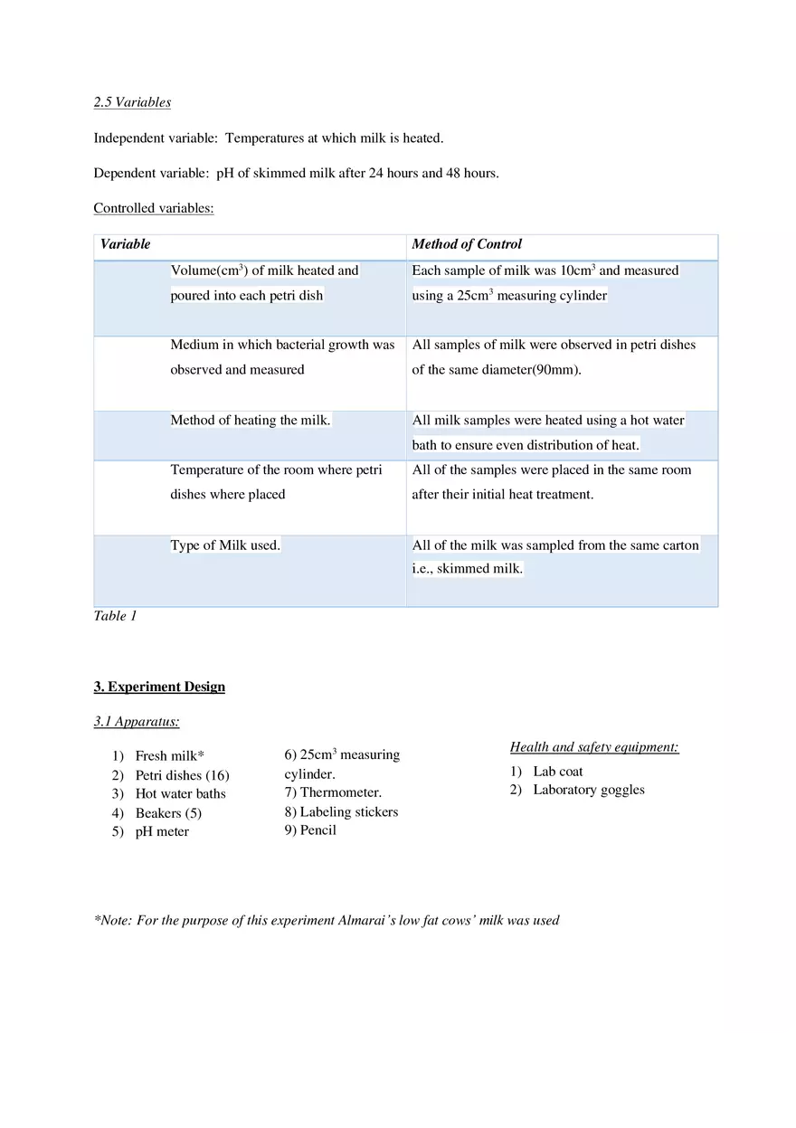 The Effect of Different Temperatures on the Growth of Bacteria in Milk - Page 7
