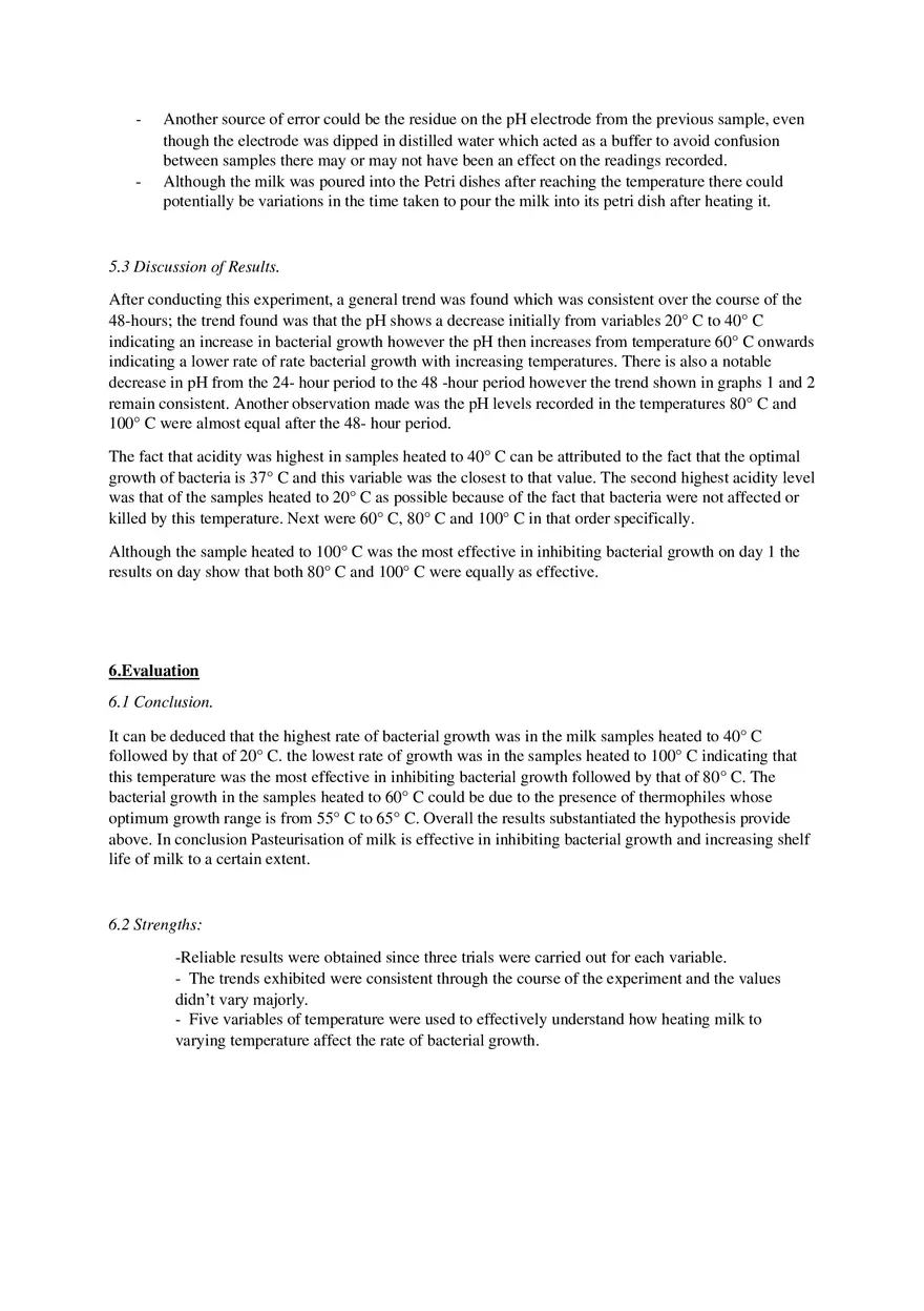 The Effect of Different Temperatures on the Growth of Bacteria in Milk - Page 3