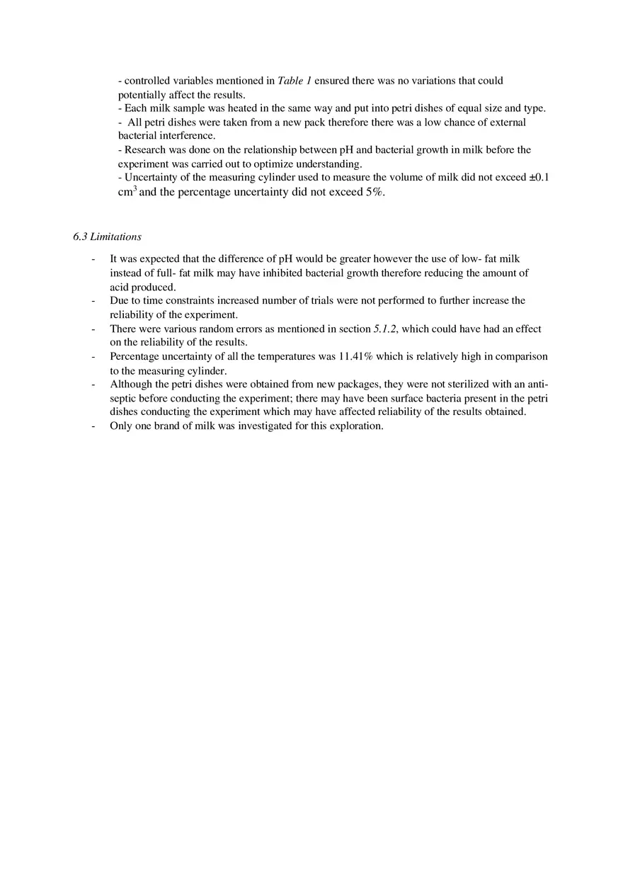 The Effect of Different Temperatures on the Growth of Bacteria in Milk - Page 4