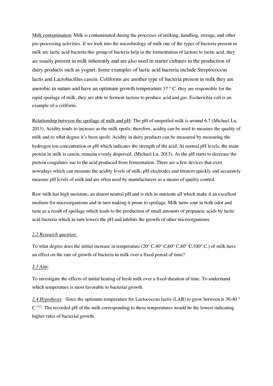 The Effect of Different Temperatures on the Growth of Bacteria in Milk - Page 6