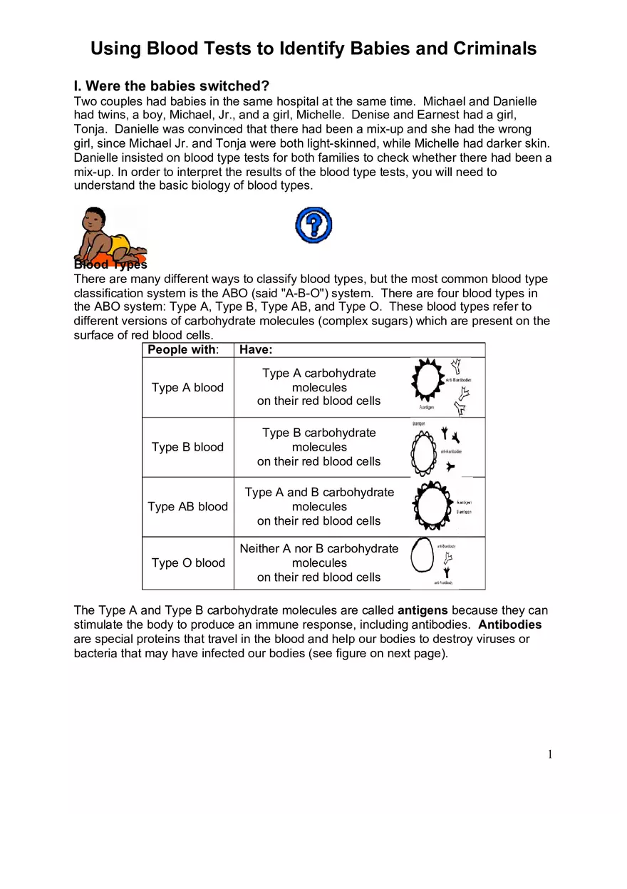 Blood Tests to Identify Babies and Criminals - Page 1