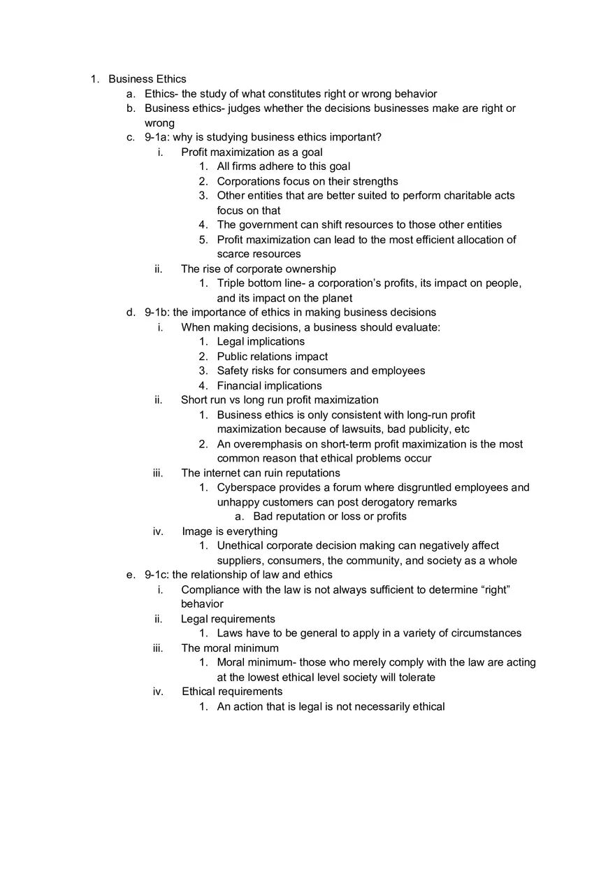 Business Ethics - Page 1
