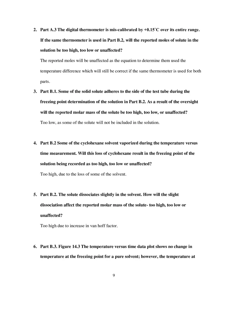 Experiment 14 Molar Mass of a Solid - Page 9