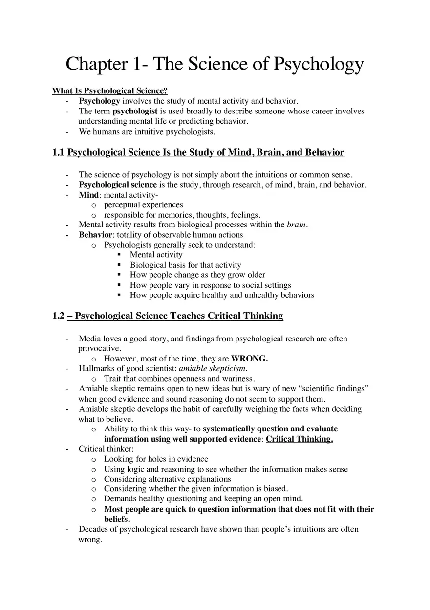 Chapter 1 - The Science of Psychology - Page 1