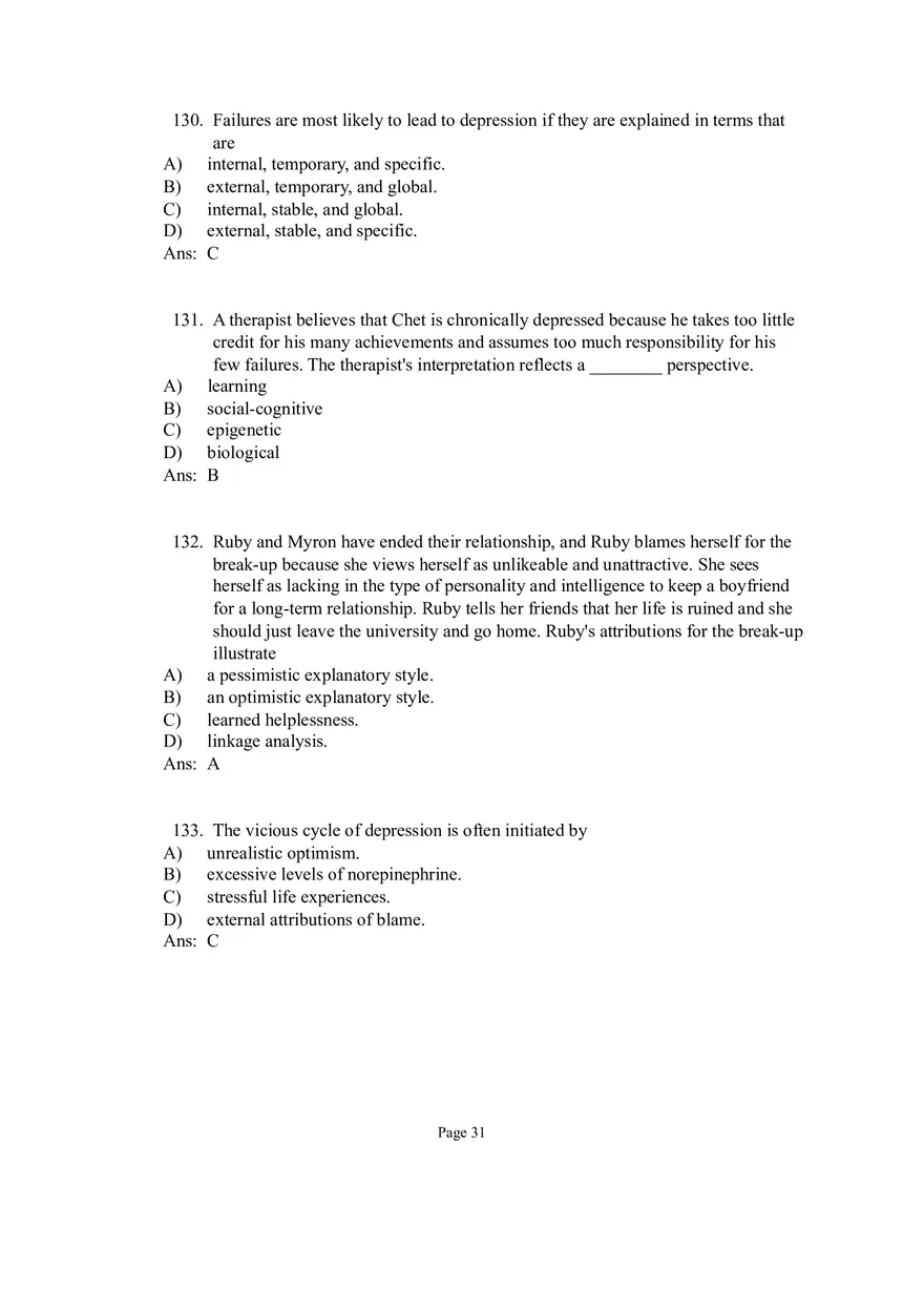 Psychological Disorders Answer Part 4 - Page 5