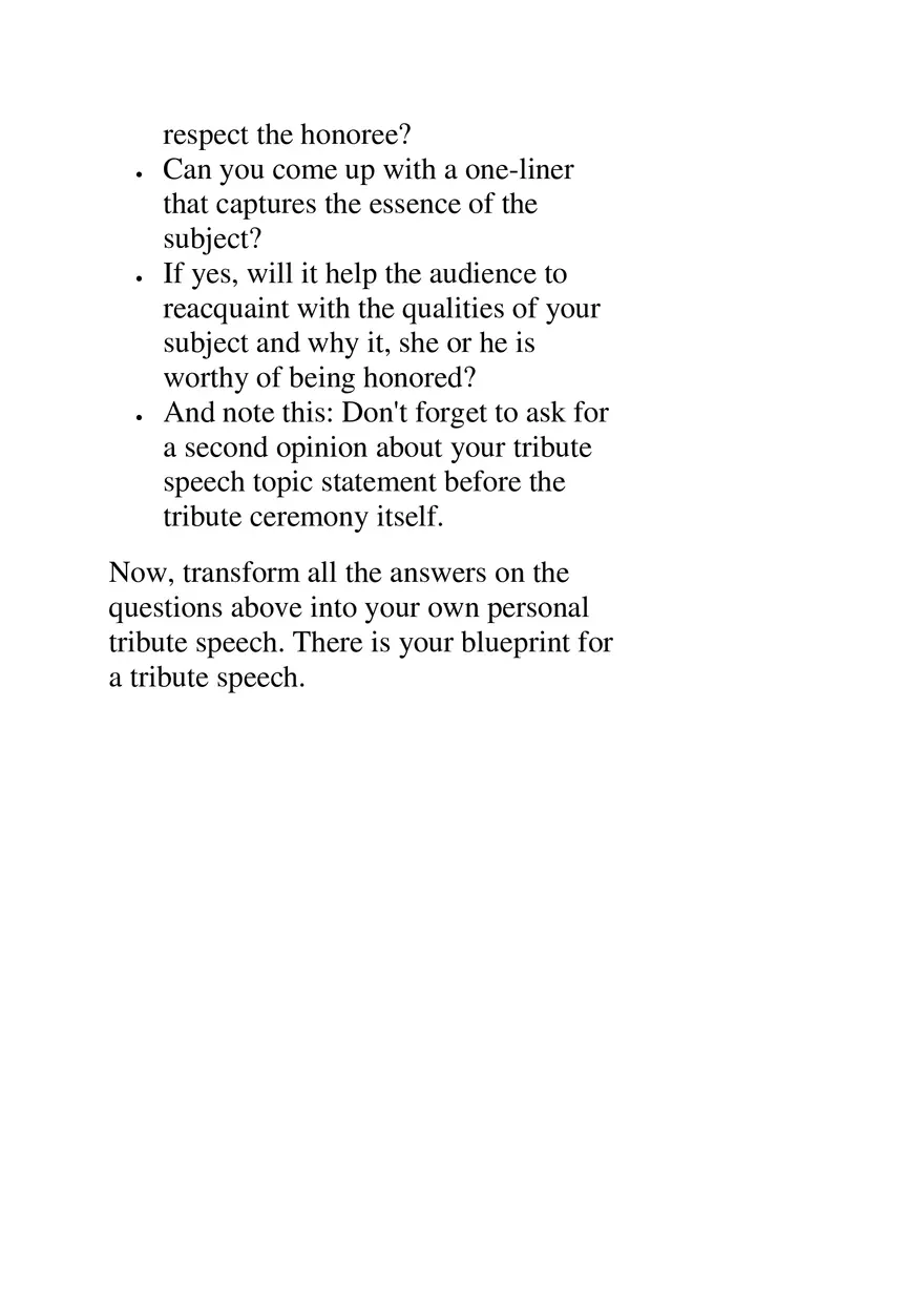 Tribute Speeches - Page 6